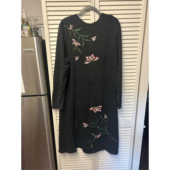 Style & Co. Gray Embroidered Floral Cardigan Duster, Size XL - Picture 7 of 7